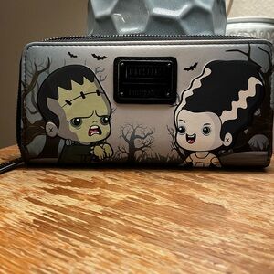 Loungefly Monster Couple Wallet in Black and Gray